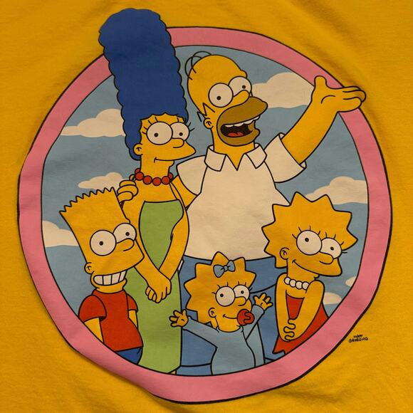 The Simpsons Family Yellow Tee Shirt Men’s Size XL Homer Marge Bart Lisa - Picture 3 of 7